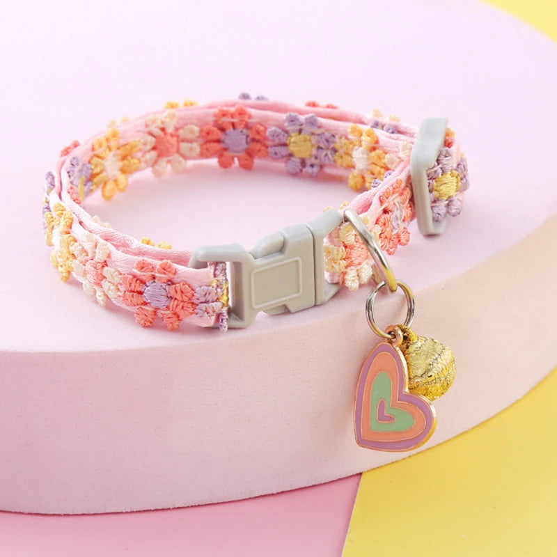 Haustierhalsband mit Glöckchen, Cartoon-Fußabdruck, buntes Hundehalsband für Welpen und Kätzchen, verstellbare Sicherheitsglocke, Ring, Halskette, Haustierzubehör