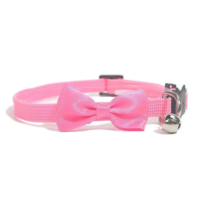 Adjustable Pet Collar with Bow & Bell – Cute & Comfortable