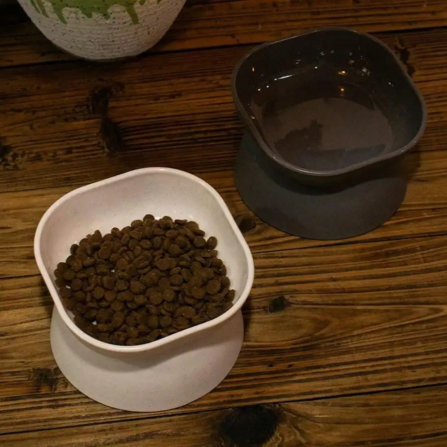 Classic Neck Protection & Anti-Rollover Pet Bowl – Comfortable Mealtime for Cats