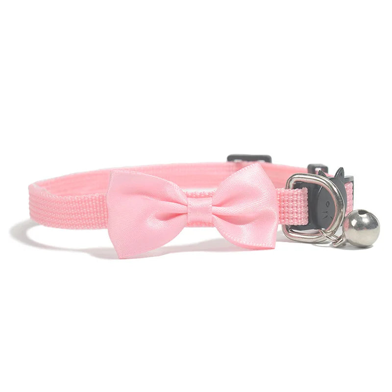 Adjustable Pet Collar with Bow & Bell – Cute & Comfortable