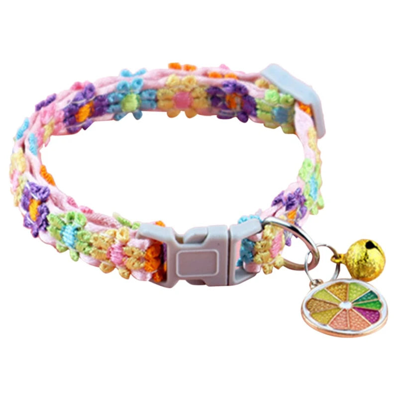 Haustierhalsband mit Glöckchen, Cartoon-Fußabdruck, buntes Hundehalsband für Welpen und Kätzchen, verstellbare Sicherheitsglocke, Ring, Halskette, Haustierzubehör