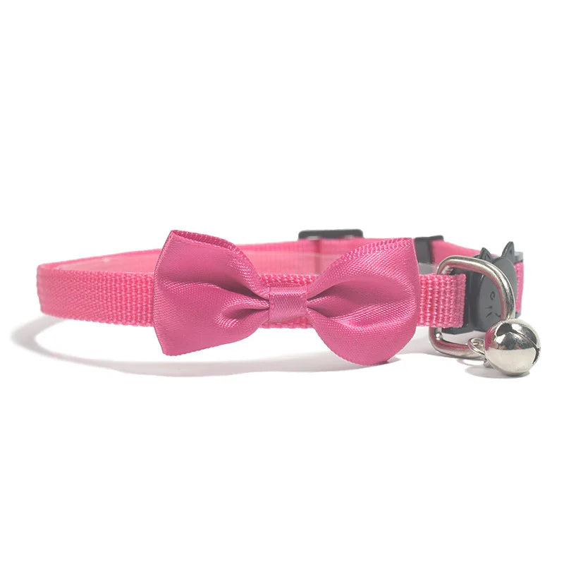 Adjustable Pet Collar with Bow & Bell – Cute & Comfortable