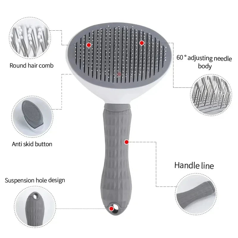 Self-Cleaning Pet Brush for Dogs & Cats